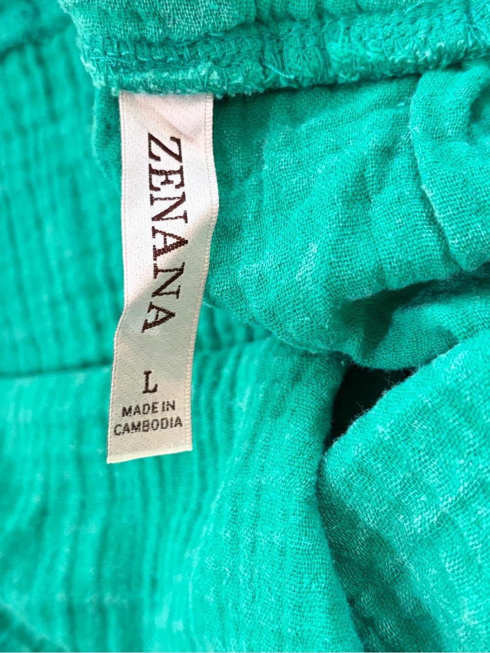 NWOT SZ L/XL Zenana Green Wide-Leg Jumpsuit with Front Pockets Stretchy - Picture 3 of 8